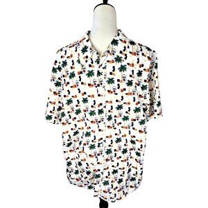 Miller Lite NJ Holiday Men's Button Down HAWAIIAN Shirt Medium